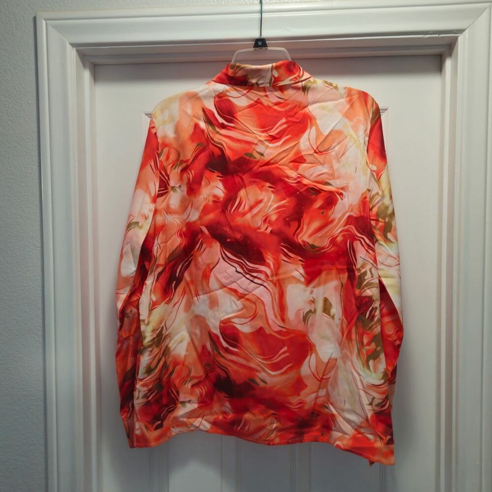 Vibrant Abstract Long Sleeve Blouse